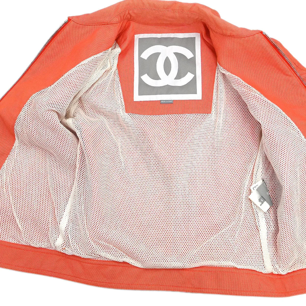 Chanel 2002 Sport Line Zip Up Jacket Orange #38