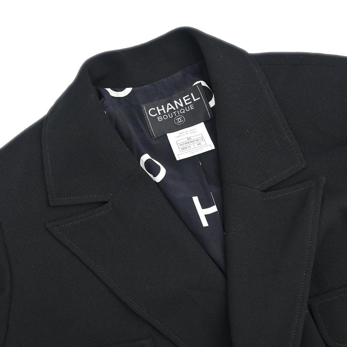 Chanel 1997 Double Breasted Jacket Black #44