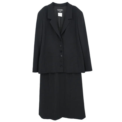 Chanel Setup Suit Jacket Skirt Black #38 1998