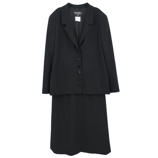 Chanel Setup Suit Jacket Skirt Black #38 1998