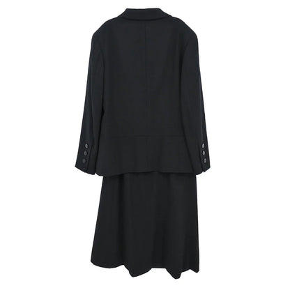 Chanel Setup Suit Jacket Skirt Black #38 1998