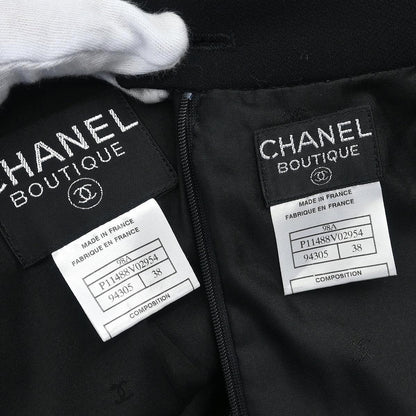 Chanel Setup Suit Jacket Skirt Black #38 1998