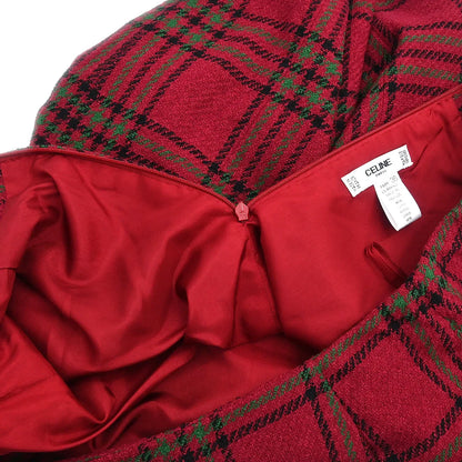 Celine Jacket Skirt Suit Set Red #36