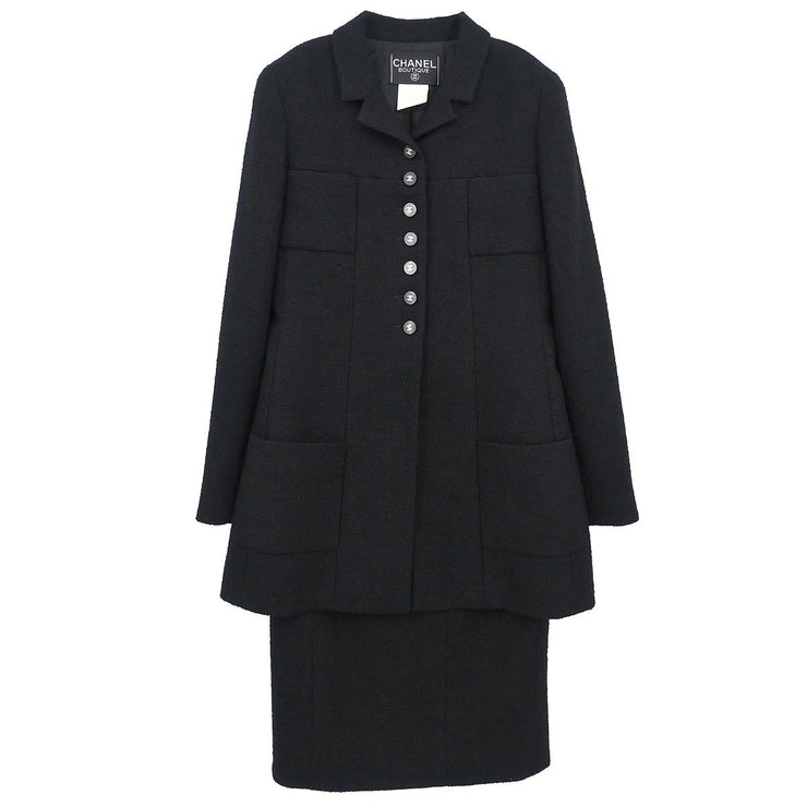 Chanel 1996 Setup Suit Jacket Skirt Black #36