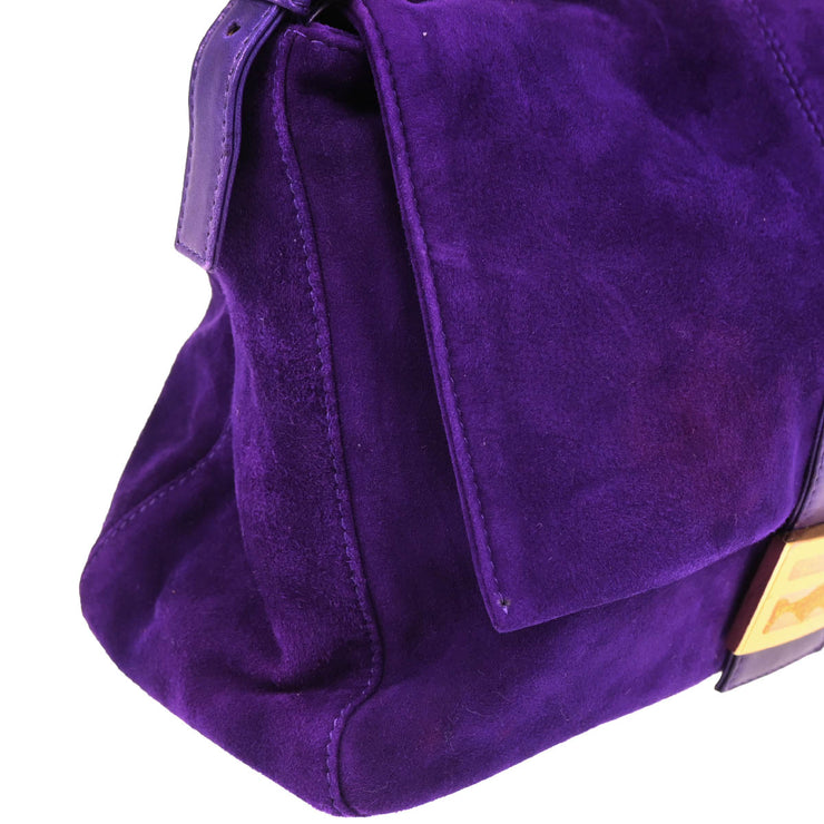 Fendi Purple Suede Mamma Baguette Handbag