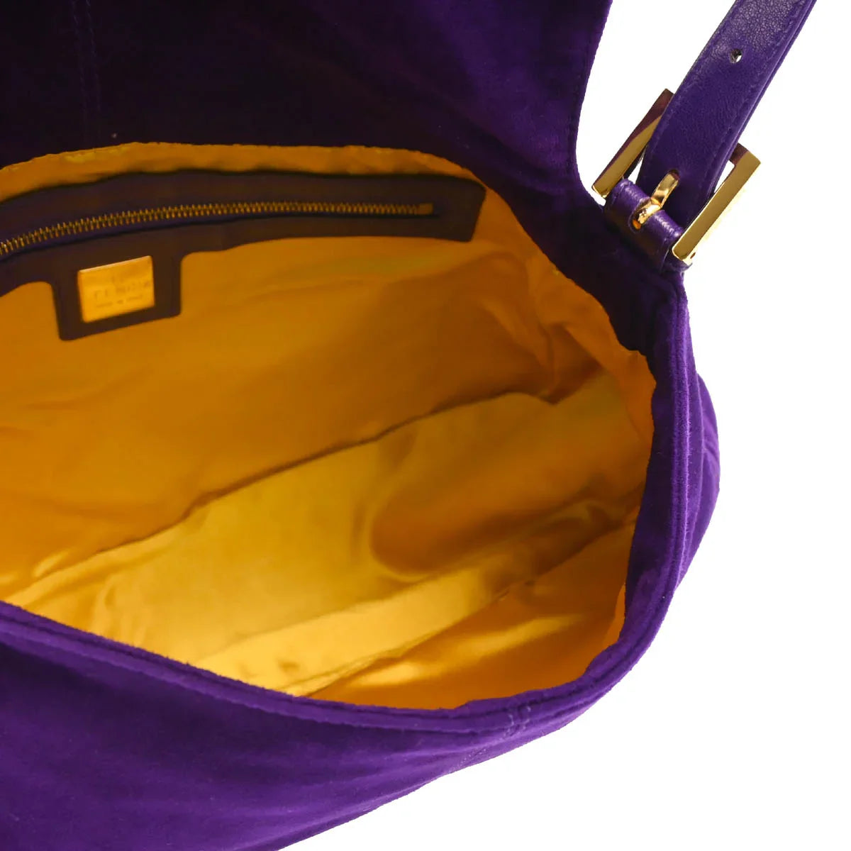 Fendi 2000 Purple Suede Mamma Baguette Handbag