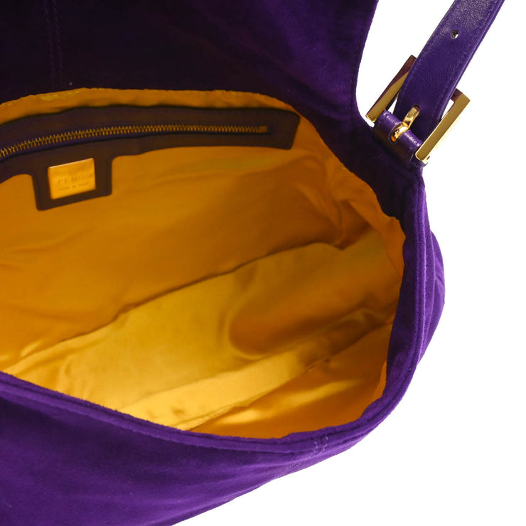 Fendi Purple Suede Mamma Baguette Handbag