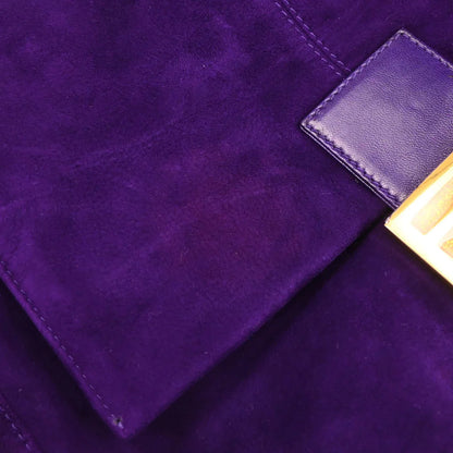 Fendi 2000 Purple Suede Mamma Baguette Handbag