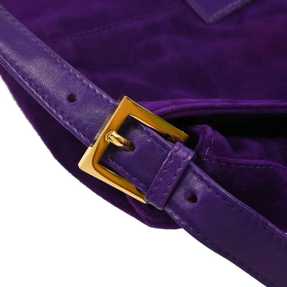 Fendi 2000 Purple Suede Mamma Baguette Handbag
