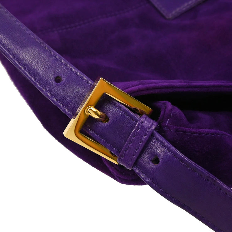 Fendi Purple Suede Mamma Baguette Handbag