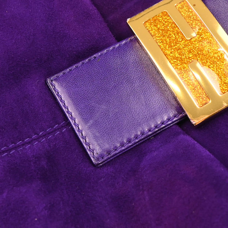 Fendi Purple Suede Mamma Baguette Handbag