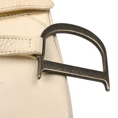 Christian Dior 2006 White Leather Saddle Handbag