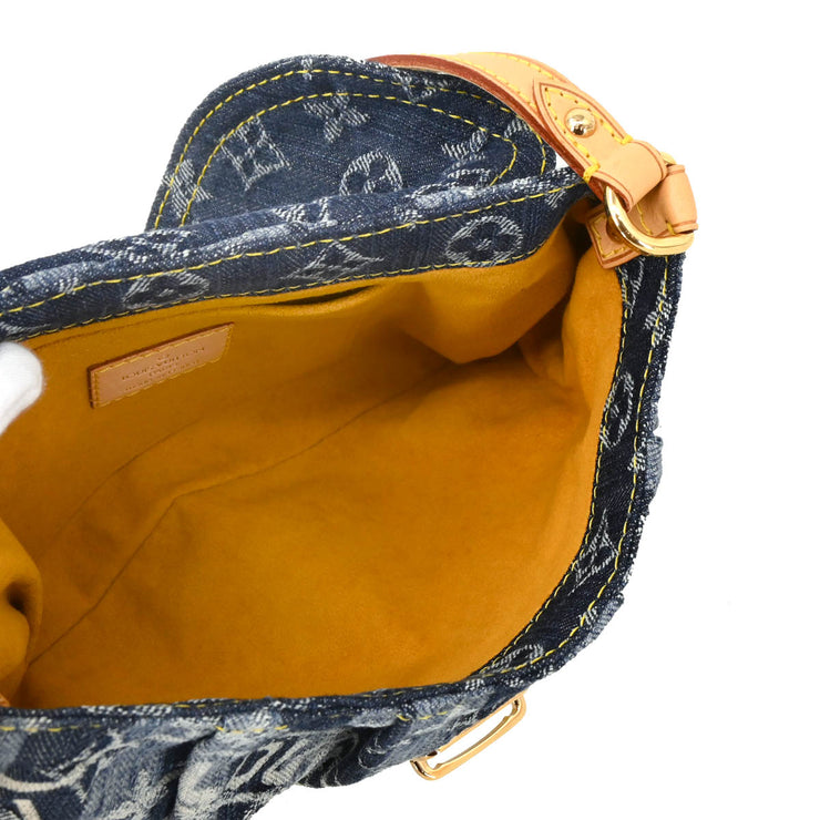 Louis Vuitton 2006 Blue Monogram Denim Mini Pleaty Raye Handbag M95333