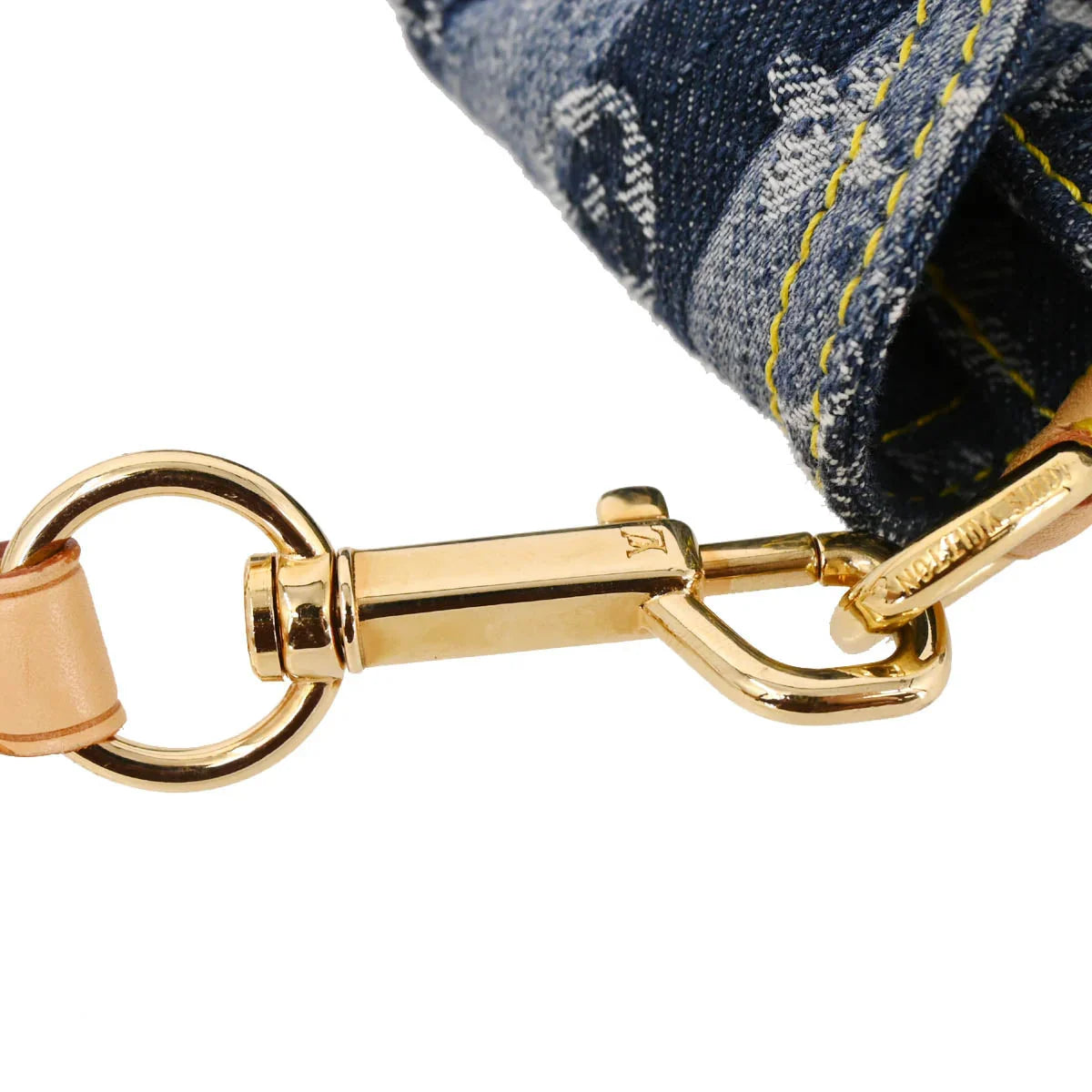 Louis Vuitton 2006 Blue Monogram Denim Mini Pleaty Raye Handbag M95333