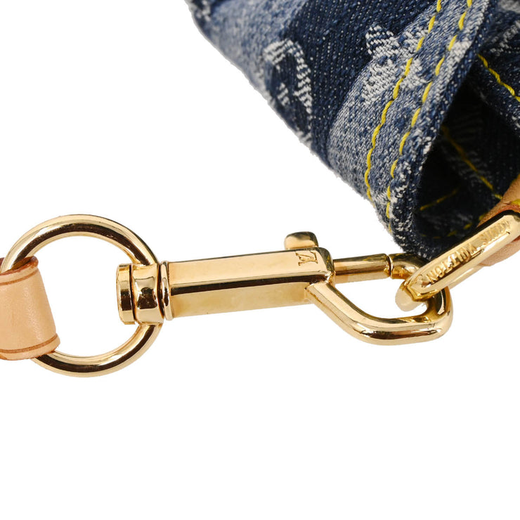 Louis Vuitton 2006 Blue Monogram Denim Mini Pleaty Raye Handbag M95333