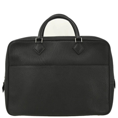 Hermes 2004 Black Fjord Plume Doc 38 Handbag
