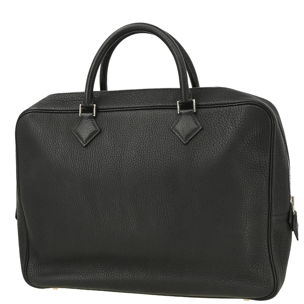 Hermes 2004 Black Fjord Plume Doc 38 Handbag