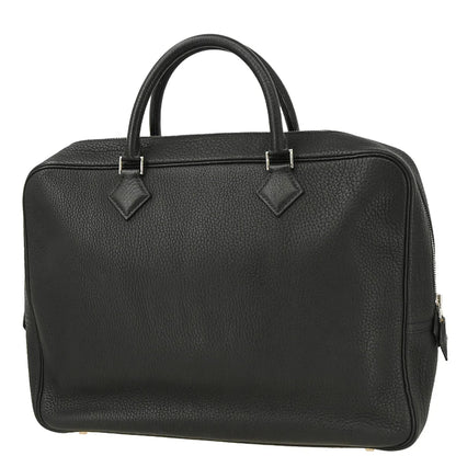 Hermes 2004 Black Fjord Plume Doc 38 Handbag