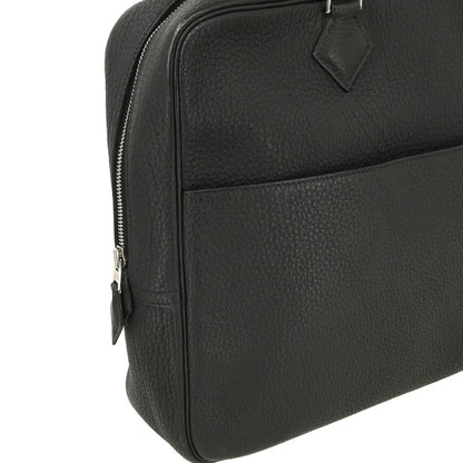 Hermes 2004 Black Fjord Plume Doc 38 Handbag