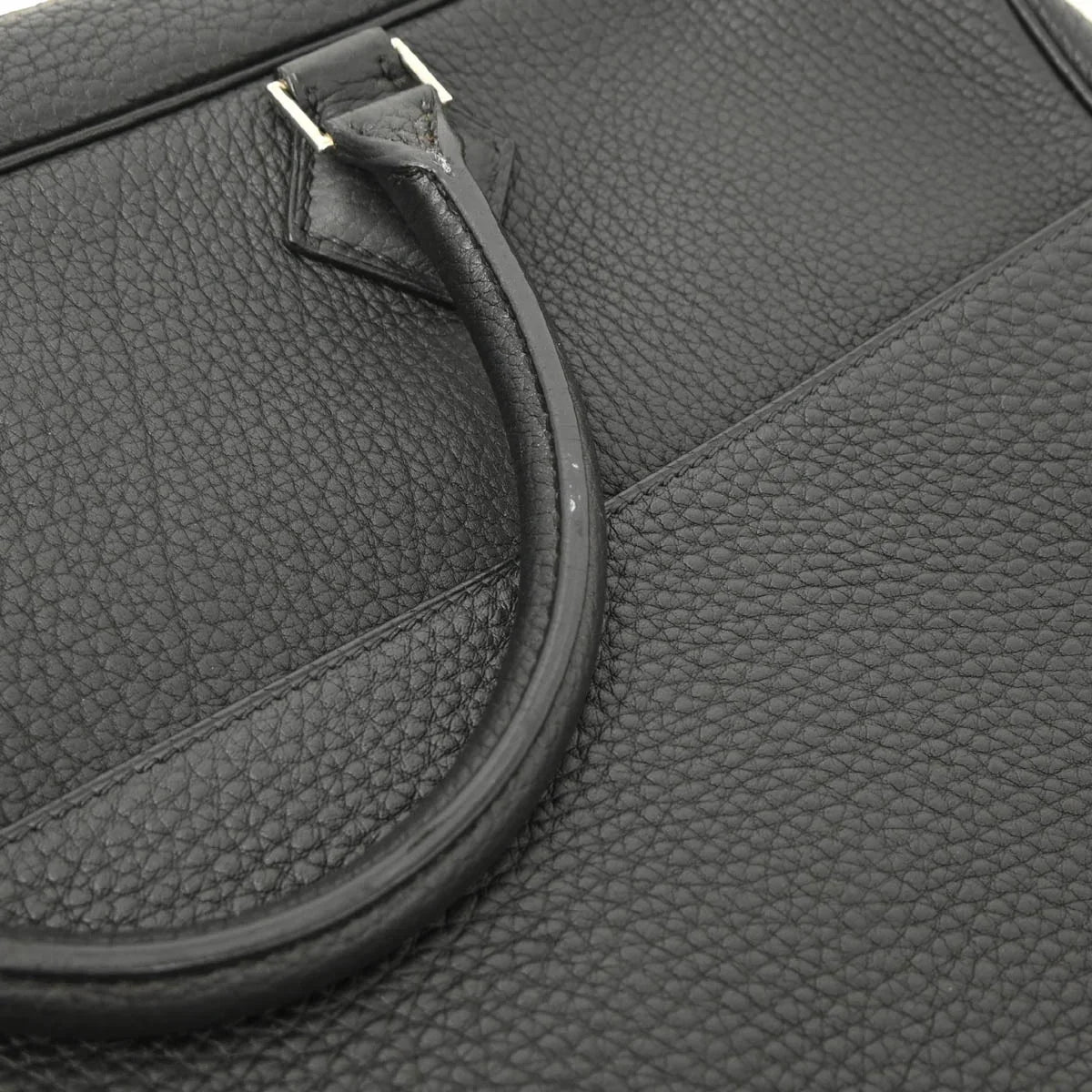 Hermes 2004 Black Fjord Plume Doc 38 Handbag