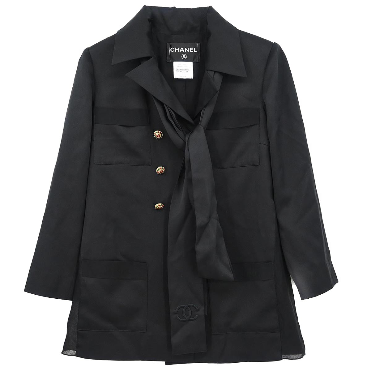 Chanel 2010 Double Breasted Jacket Black #34