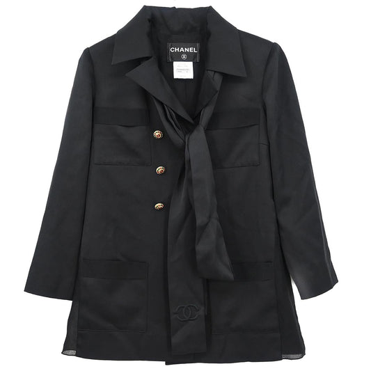 Chanel 2010 Double Breasted Jacket Black #34