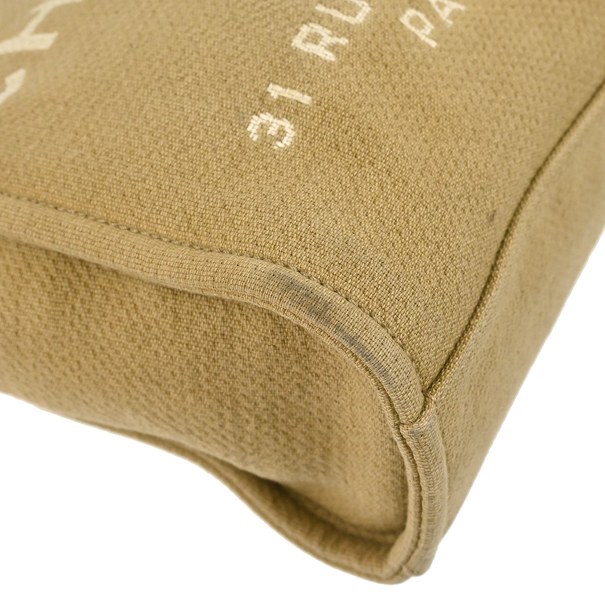 Chanel 2012 Beige Canvas Mini Deauville Shoulder Tote Bag