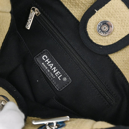 Chanel 2012 Beige Canvas Mini Deauville Shoulder Tote Bag