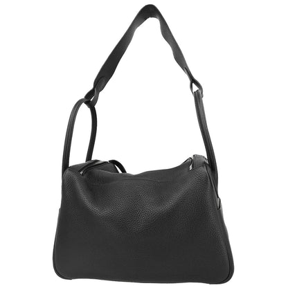 Hermes 2015 Black Taurillon Clemence Lindy 34 Shoulder Bag