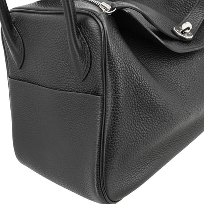 Hermes 2015 Black Taurillon Clemence Lindy 34 Shoulder Bag