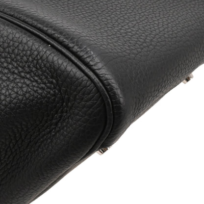 Hermes 2015 Black Taurillon Clemence Lindy 34 Shoulder Bag