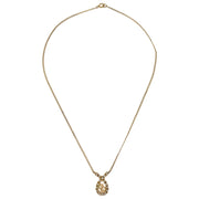 Christian Dior Necklace Pendant Gold Rhinestone