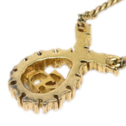 Christian Dior Necklace Pendant Gold Rhinestone