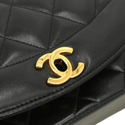 Chanel 1994-1996 Black Lambskin Small Diana Shoulder Bag