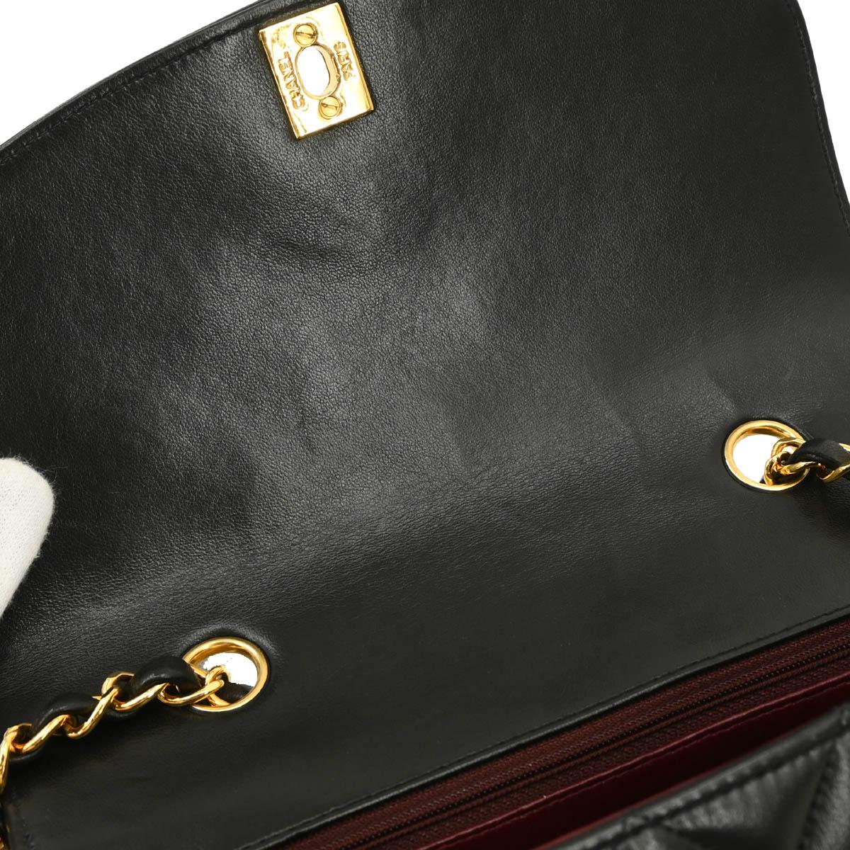 Chanel Black Lambskin Small Diana Shoulder Bag
