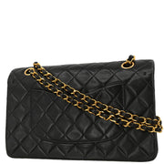 Chanel 1994-1996 Black Lambskin Medium Double Flap Shoulder Bag