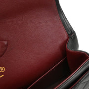 Chanel 1994-1996 Black Lambskin Medium Double Flap Shoulder Bag