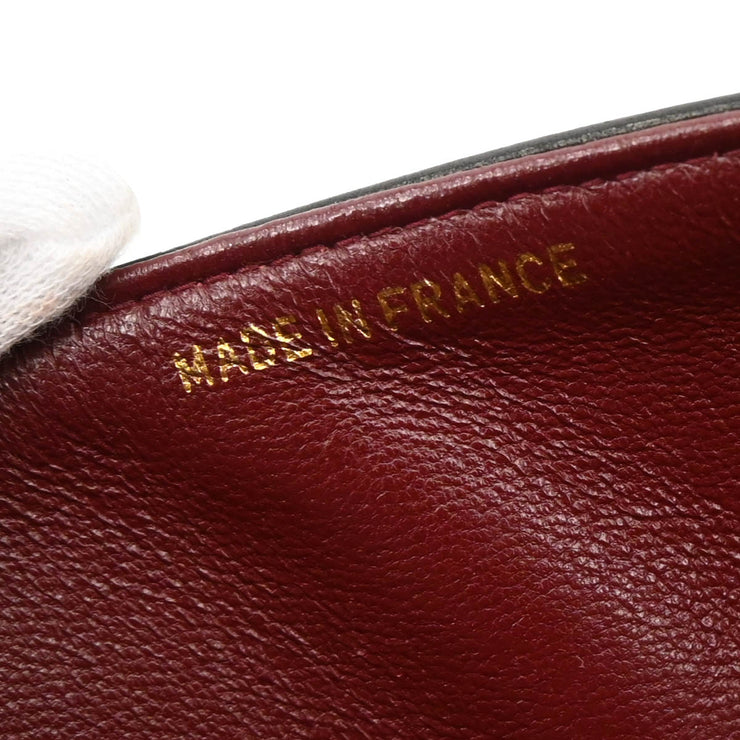 Chanel 1994-1996 Black Lambskin Medium Double Flap Shoulder Bag