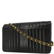 Chanel 1991-1994 Black Lambskin Mademoiselle Single Flap Shoulder Bag