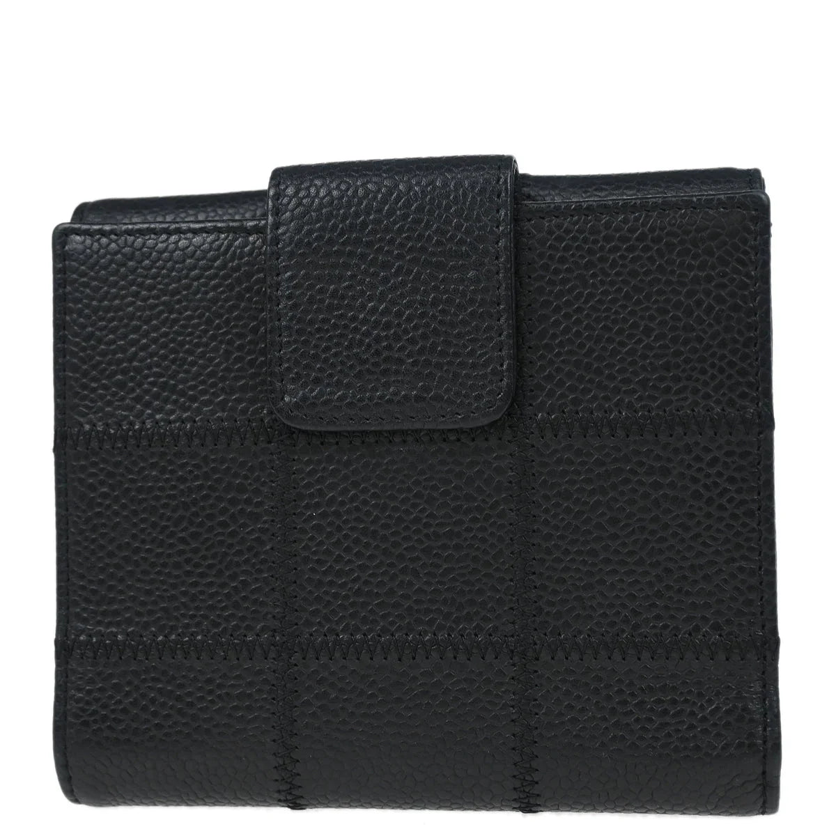Chanel Black Caviar Choco Bar Trifold Wallet