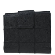 Chanel 2006 Black Caviar Choco Bar Trifold Wallet