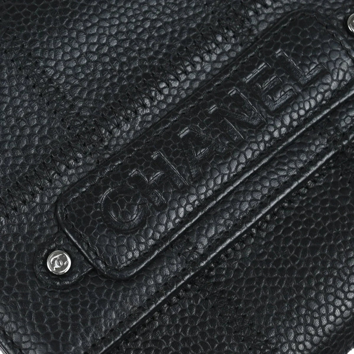 Chanel Black Caviar Choco Bar Trifold Wallet
