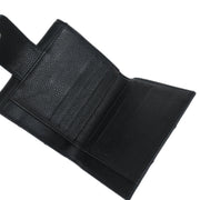 Chanel 2006 Black Caviar Choco Bar Trifold Wallet