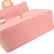 Chanel 2003-2004 Pink Caviar Mini Classic Square Flap Bag