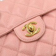 Chanel 2003-2004 Pink Caviar Mini Classic Square Flap Bag