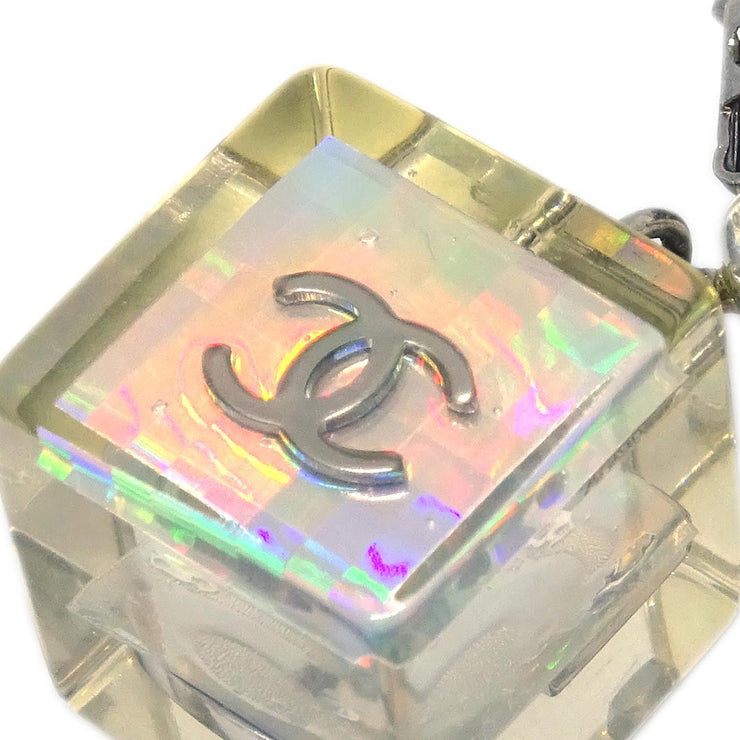 Chanel Dangle Cube Earrings Clip-On Clear 97P