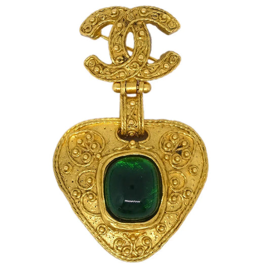 Chanel Brooch Pin Gold Gripoix 94A