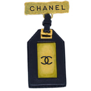 Chanel Black Gold Brooch Pin 94P