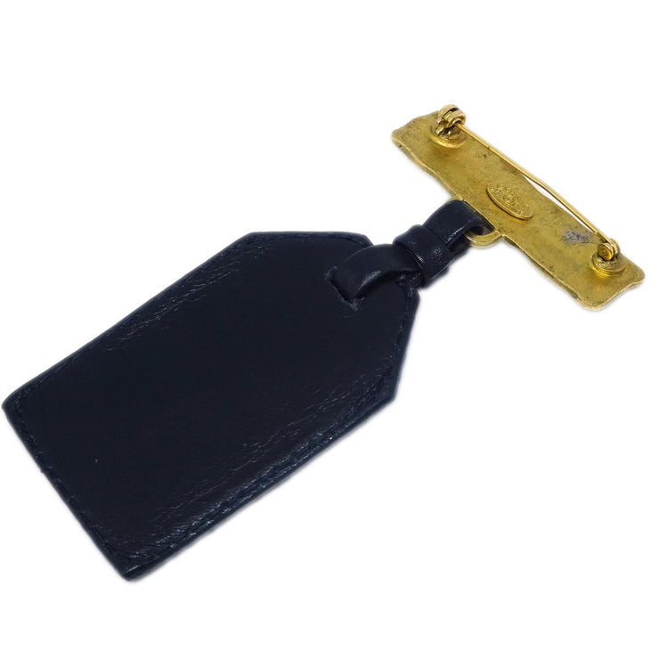 Chanel Black Gold Brooch Pin 94P