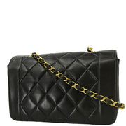 Chanel 1994-1996 Black Lambskin Small Diana Shoulder Bag